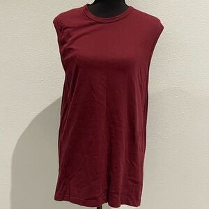 Stafford Mens Sleeveless Tank Top in Deep Wine
